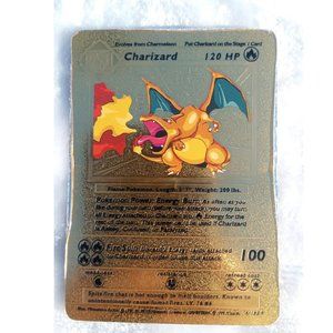 Charizard evolves from charmeleon Gold Foil Pokémon Card Number4/102